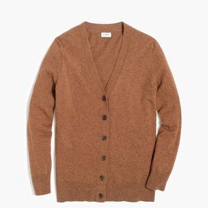 J.Crew Factory Women’s Long Sleeve Wool Blend Vneck Cardigan Sweater Camel Tan M